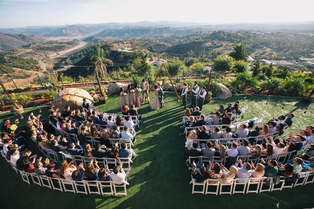 A full-service wedding catering event at the Dragon Point Villa ceremony space in Inland Empire.