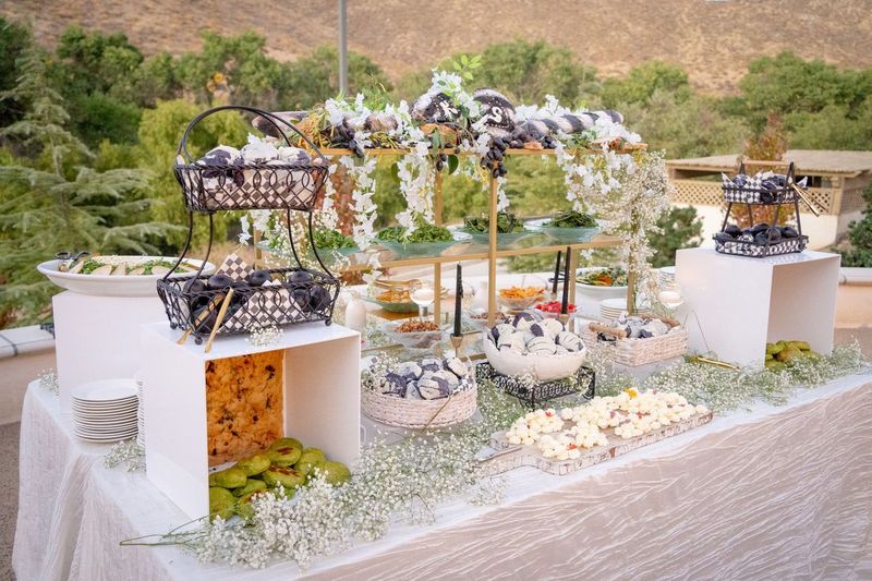 Beautiful outdoor wedding catering setup in Orange County